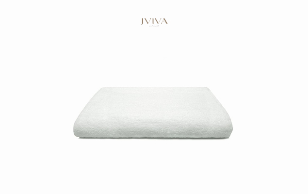 Jviva - ผ้าขนหนูคอตตอน ผ้าเช็ดตัว 30x60 นิ้ว (Hotel Collection) - สีขาว