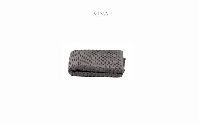ผ้าเช็ดหน้าคอตตอน Luxe  ขนาด 12x12 นิ้ว (1.5 ปอนด์) - ลายจุด (Dotted) สีเทา Grey Charcoal