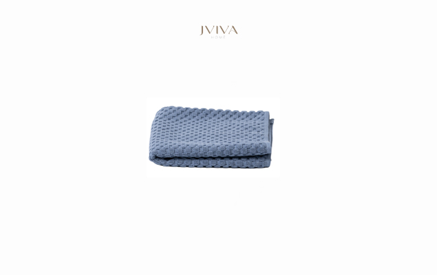 ผ้าเช็ดหน้าคอตตอน Luxe  ขนาด 12x12 นิ้ว (1.5 ปอนด์) - ลายจุด (Dotted) สีฟ้า Dusty Blue