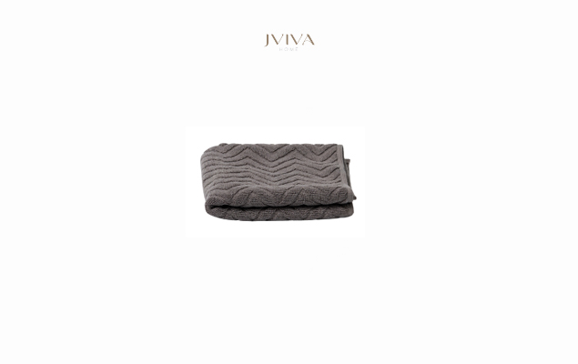 ผ้าเช็ดหน้าคอตตอน Luxe  ขนาด 12x12 นิ้ว (1.5 ปอนด์) - ลายซิกแซก (Chevron) สีเทา Grey Charcoal