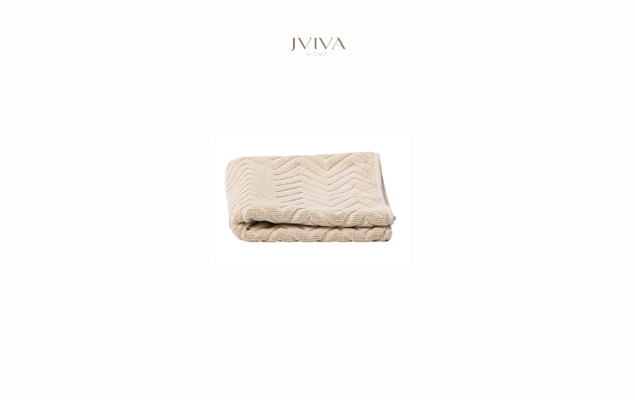 ผ้าเช็ดหน้าคอตตอน Luxe  ขนาด 12x12 นิ้ว (1.5 ปอนด์) - ลายซิกแซก (Chevron) สีเบจ Beige Bone