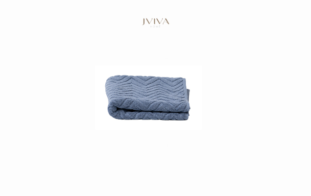 ผ้าเช็ดหน้าคอตตอน Luxe  ขนาด 12x12 นิ้ว (1.5 ปอนด์) - ลายซิกแซก (Chevron) สีฟ้า Dusty Blue