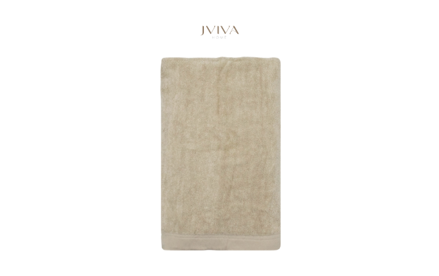 ผ้าเช็ดหน้าใยไผ่ 100% ขนาด 13x13 นิ้ว สีเบจ Beige Bone