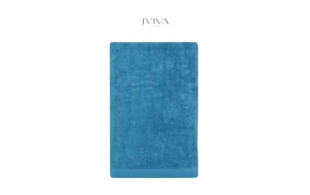 ผ้าเช็ดหน้าใยไผ่ 100% ขนาด 13x13 นิ้ว สีน้ำเงิน Blue Mosaic