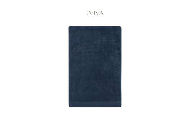 ผ้าเช็ดหน้าใยไผ่ 100% ขนาด 13x13 นิ้ว สีกรมท่า Navy Peony