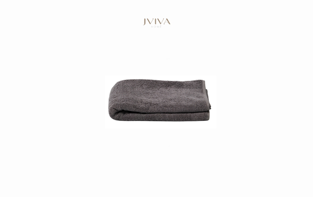 ผ้าเช็ดผมคอตตอน Luxe  ขนาด 15x30 นิ้ว (3.5 ปอนด์) - ลายเรียบ (Plain) สีเทา Grey Charcoal