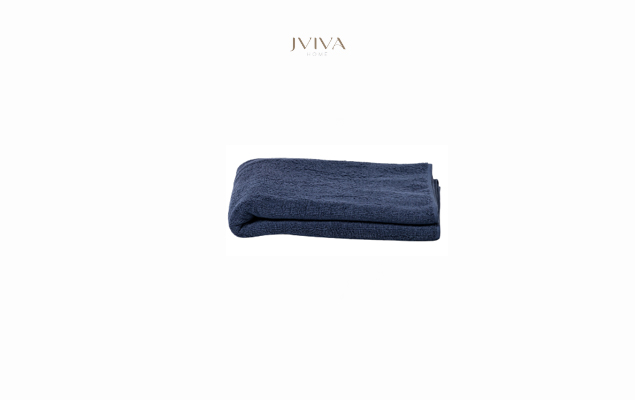 ผ้าเช็ดผมคอตตอน Luxe  ขนาด 15x30 นิ้ว (3.5 ปอนด์) - ลายเรียบ (Plain) สีกรมท่า Navy Peony