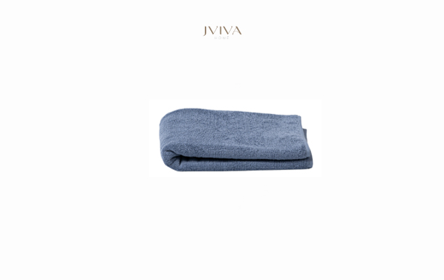 ผ้าเช็ดผมคอตตอน Luxe  ขนาด 15x30 นิ้ว (3.5 ปอนด์) - ลายเรียบ (Plain) สีฟ้า Dusty Blue
