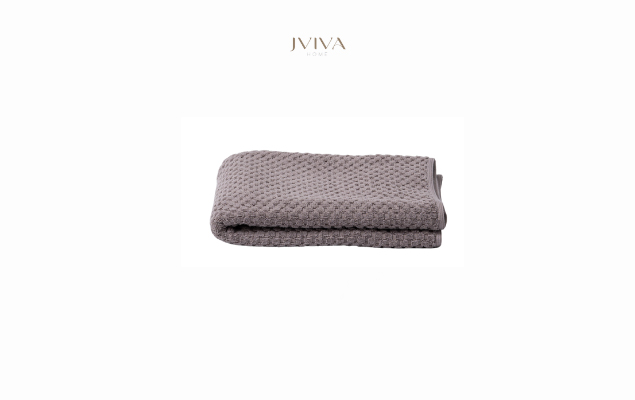 ผ้าเช็ดผมคอตตอน Luxe  ขนาด 15x30 นิ้ว (3.5 ปอนด์) - ลายจุด (Dotted) สีน้ำตาล Brown Stone