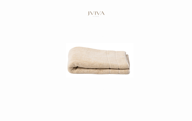 ผ้าเช็ดผมคอตตอน Luxe  ขนาด 15x30 นิ้ว (3.5 ปอนด์) - ลายร่องคู่ (Parallel) สีเบจ Beige Bone