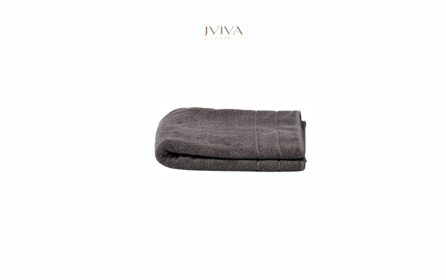 ผ้าเช็ดผมคอตตอน Luxe  ขนาด 15x30 นิ้ว (3.5 ปอนด์) - ลายร่องคู่ (Parallel) สีเทา Grey Charcoal