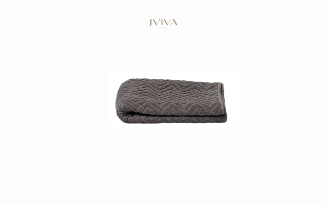 ผ้าเช็ดผมคอตตอน Luxe  ขนาด 15x30 นิ้ว (3.5 ปอนด์) - ลายซิกแซก (Chevron) สีเทา Grey Charcoal