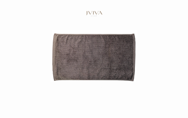 ผ้าเช็ดเท้าคอตตอน Luxe  ขนาด 18x28 นิ้ว (8 ปอนด์) -  ลายเรียบ (Plain) สีเทา Grey Charcoal