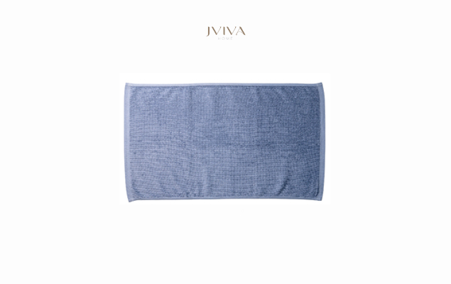 ผ้าเช็ดเท้าคอตตอน Luxe  ขนาด 18x28 นิ้ว (8 ปอนด์) -  ลายเรียบ (Plain) สีฟ้า Dusty Blue
