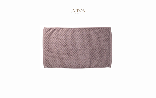 ผ้าเช็ดเท้าคอตตอน Luxe  ขนาด 18x28 นิ้ว (8 ปอนด์) - ลายจุด (Dotted) สีน้ำตาล Brown Stone