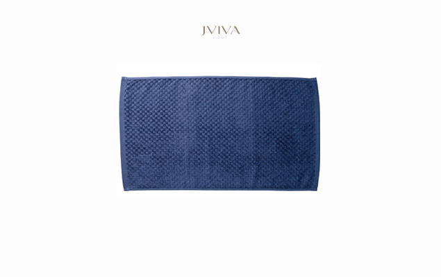 ผ้าเช็ดเท้าคอตตอน Luxe  ขนาด 18x28 นิ้ว (8 ปอนด์) - ลายจุด (Dotted) สีกรมท่า Navy Peony