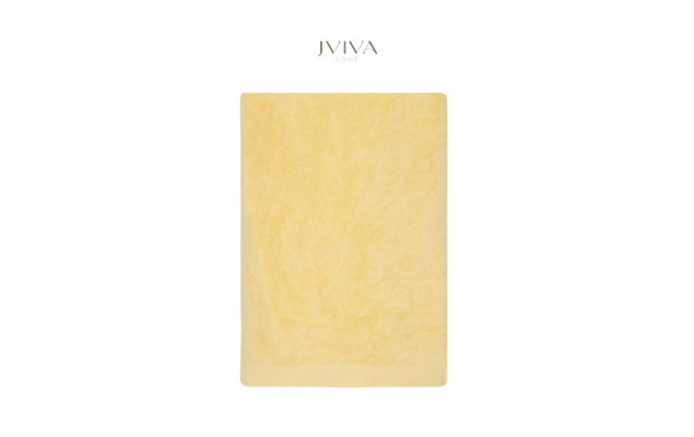 ผ้าเช็ดผมใยไผ่ 100% ขนาด 15x30 สีเหลือง Yellow Sundance