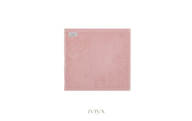 ผ้าเช็ดหน้าใยไผ่ 100% ขนาด 13x13 นิ้ว สีชมพู Rose Quartz