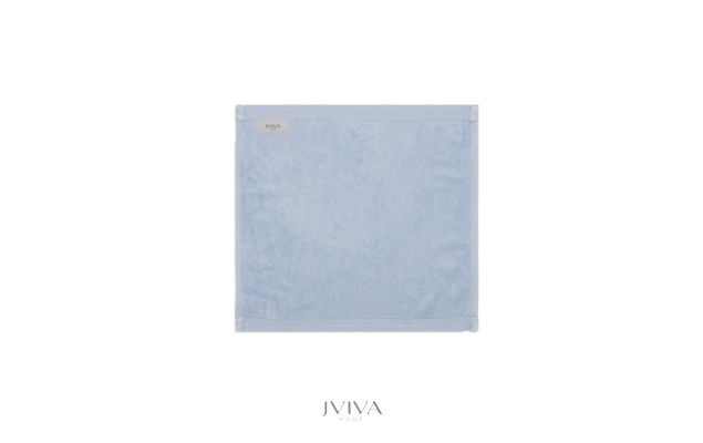 ผ้าเช็ดหน้าใยไผ่ 100% ขนาด 13x13 นิ้ว สีฟ้า Whispy Blue