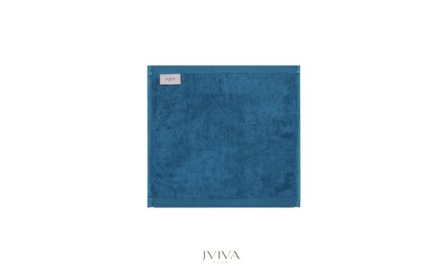 ผ้าเช็ดหน้าใยไผ่ 100% ขนาด 13x13 นิ้ว สีน้ำเงิน Blue Mosaic