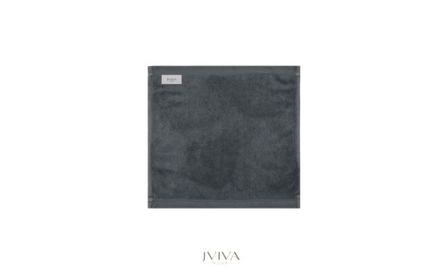 ผ้าเช็ดหน้าใยไผ่ 100% ขนาด 13x13 นิ้ว สีเทา Grey Twilight Blue