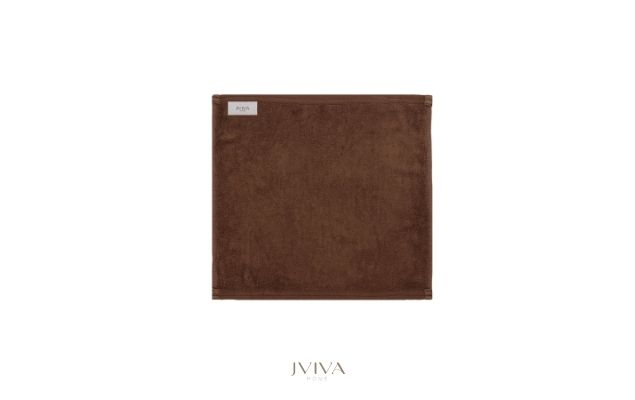 ผ้าเช็ดหน้าใยไผ่ 100% ขนาด 13x13 นิ้ว สีน้ำตาล Brown cocoa