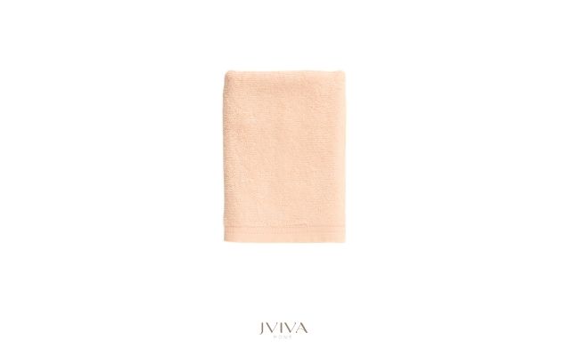 ผ้าเช็ดผมใยไผ่ 100% ขนาด 15x30 นิ้ว สีพีช Peach Puff