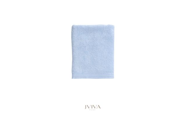 ผ้าเช็ดผมใยไผ่ 100% ขนาด 15x30 นิ้ สีฟ้า Whispy Blue