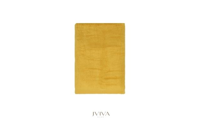 ผ้าเช็ดตัวใยไผ่ 100% ขนาด 24x48 นิ้ว Size S สีเหลือง Yellow Mustard