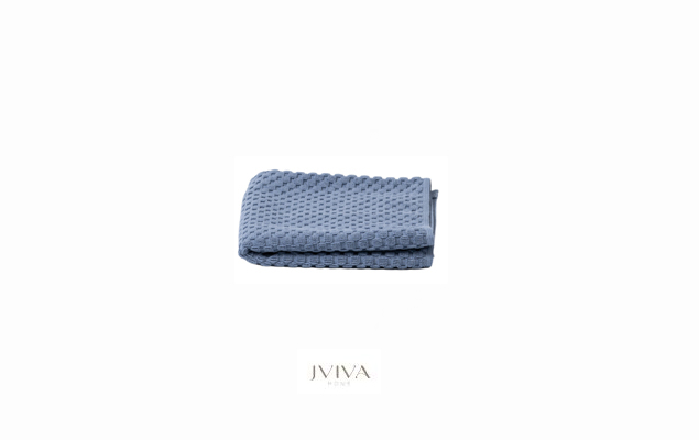 ผ้าขนหนูคอตตอน เช็ดหน้า 12x12 นิ้ว - CottonLuxe Collection_Dotted ฟ้า Dusty Blue