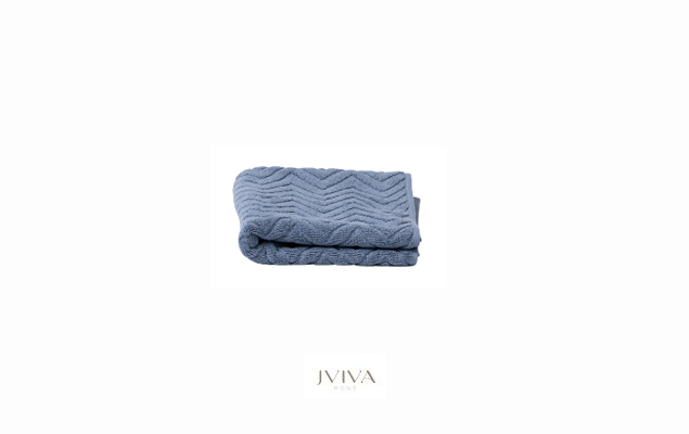 ผ้าขนหนูคอตตอน เช็ดหน้า 12x12 นิ้ว - CottonLuxe Collection_Chevron ฟ้า Dusty Blue