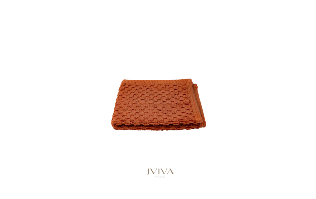 ผ้าขนหนูคอตตอน เช็ดหน้า 12x12 นิ้ว - CottonLuxe Collection_Dotted ส้ม Caramel Orange
