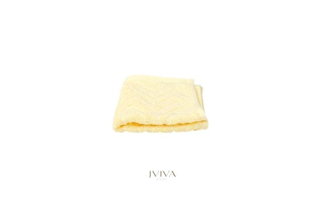 ผ้าขนหนูคอตตอน เช็ดหน้า 12x12 นิ้ว - CottonLuxe Collection_Chevron เหลือง Butter Yellow