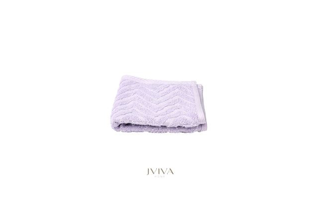 ผ้าขนหนูคอตตอน เช็ดหน้า 12x12 นิ้ว - CottonLuxe Collection_Chevron ม่วง Purple Lavender