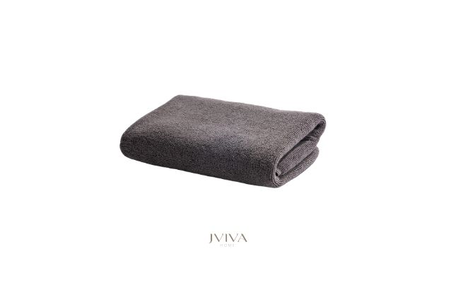 ผ้าขนหนูคอตตอน เช็ดผม 15x30 นิ้ว - CottonLuxe Collection_Plain เทา Grey Charcoal
