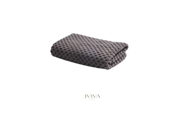 ผ้าขนหนูคอตตอน เช็ดผม 15x30 นิ้ว - CottonLuxe Collection_Dotted เทา Grey Charcoal
