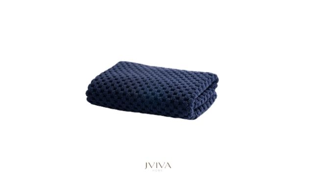 ผ้าขนหนูคอตตอน เช็ดผม 15x30 นิ้ว - CottonLuxe Collection_Dotted กรมท่า Navy Peony