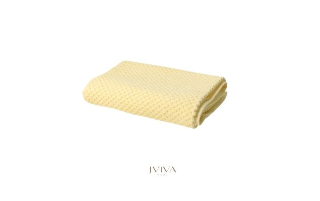 ผ้าขนหนูคอตตอน เช็ดผม 15x30 นิ้ว - CottonLuxe Collection_Dotted เหลือง Butter Yellow