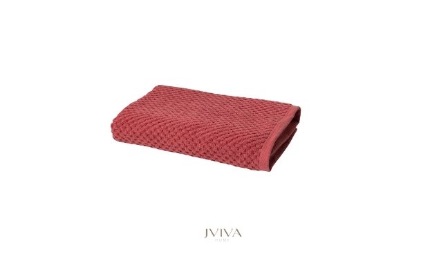 ผ้าขนหนูคอตตอน เช็ดผม 15x30 นิ้ว - CottonLuxe Collection_Dotted แดง Red Berry