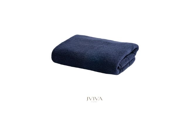 ผ้าขนหนูคอตตอน เช็ดผม 15x30 นิ้ว - CottonLuxe Collection_Parallel กรมท่า Navy Peony