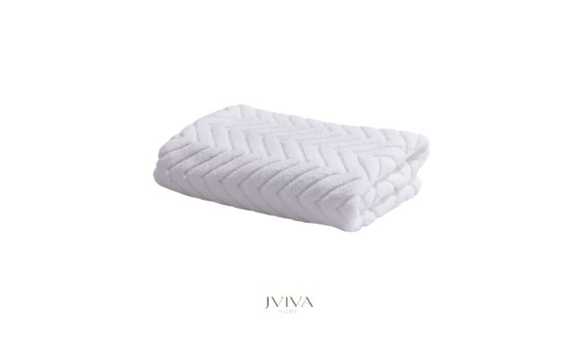 ผ้าขนหนูคอตตอน เช็ดผม 15x30 นิ้ว - CottonLuxe Collection_Chevron ขาว Crystal White