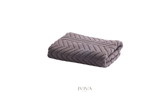 ผ้าขนหนูคอตตอน เช็ดผม 15x30 นิ้ว - CottonLuxe Collection_Chevron น้ำตาล BrownStone