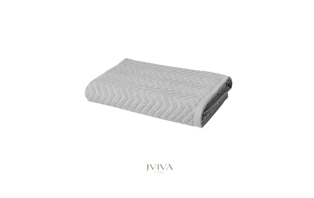 ผ้าขนหนูคอตตอน เช็ดผม 15x30 นิ้ว - CottonLuxe Collection_Chevron เทา Ash Grey