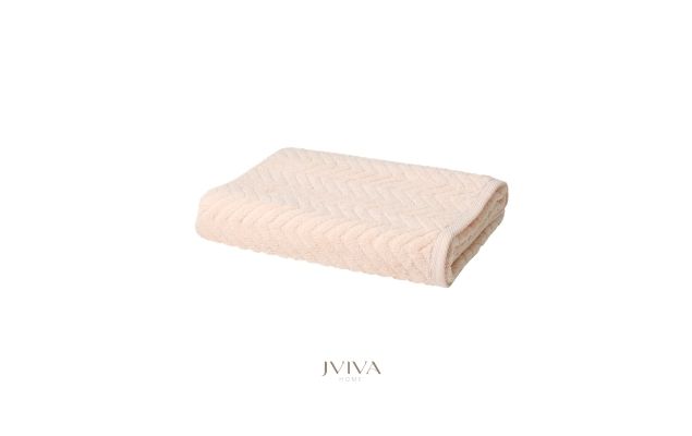 ผ้าขนหนูคอตตอน เช็ดผม 15x30 นิ้ว - CottonLuxe Collection_Chevron พีช Peach Apricot