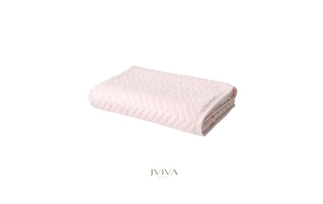 ผ้าขนหนูคอตตอน เช็ดผม 15x30 นิ้ว - CottonLuxe Collection_Chevron ชมพู Pink Blossom