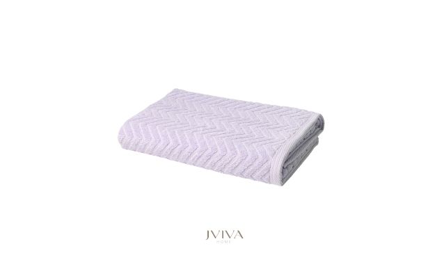ผ้าขนหนูคอตตอน เช็ดผม 15x30 นิ้ว - CottonLuxe Collection_Chevron ม่วง Purple Lavender