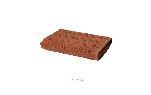ผ้าขนหนูคอตตอน เช็ดผม 15x30 นิ้ว - CottonLuxe Collection_Chevron ส้ม Caramel Orange