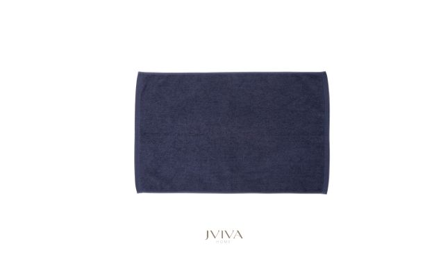 ผ้าเช็ดเท้าคอตตอน 18x28 นิ้ว - CottonLuxe Collection_Plain กรมท่า Navy Peony