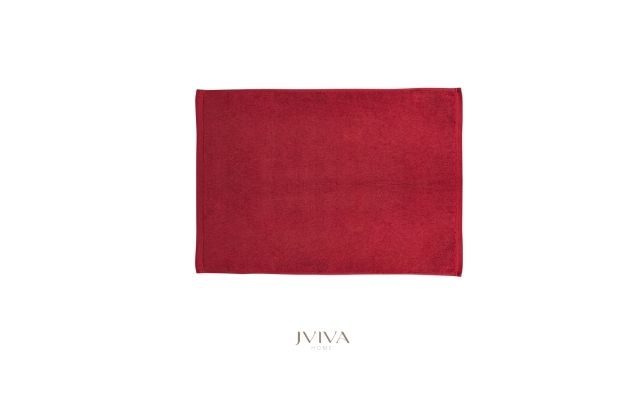 ผ้าเช็ดเท้าคอตตอน 18x28 นิ้ว - CottonLuxe Collection_Plain แดง Red Berry