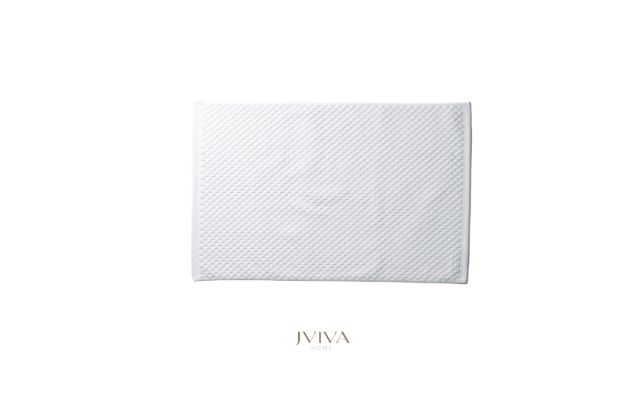ผ้าเช็ดเท้าคอตตอน 18x28 นิ้ว - CottonLuxe Collection_Dotted ขาว Crystal White